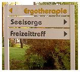 Hinweisschild Klinikseelsorge Rehazentrum Lippoldsberg